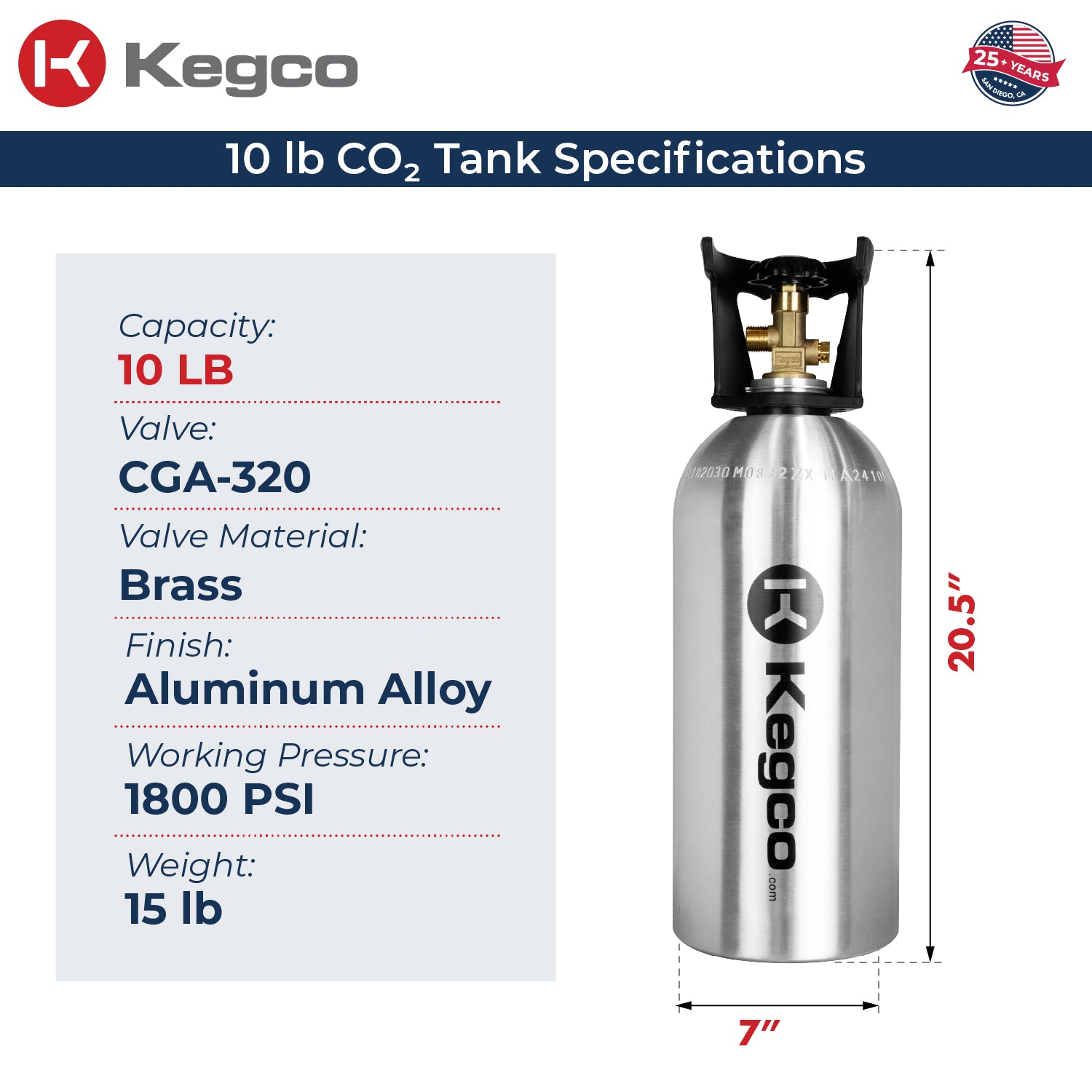 10 lb. Aluminum Co2 Tank