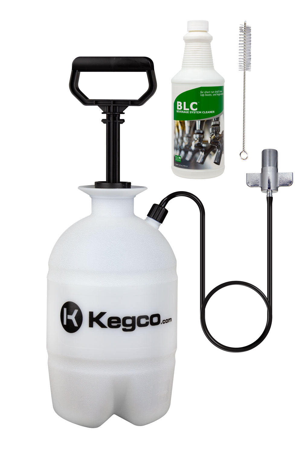 Deluxe Hand Pump Pressurized Keg Beer Kegerator Cleaning Kit w/ 32 oz. Cleaner