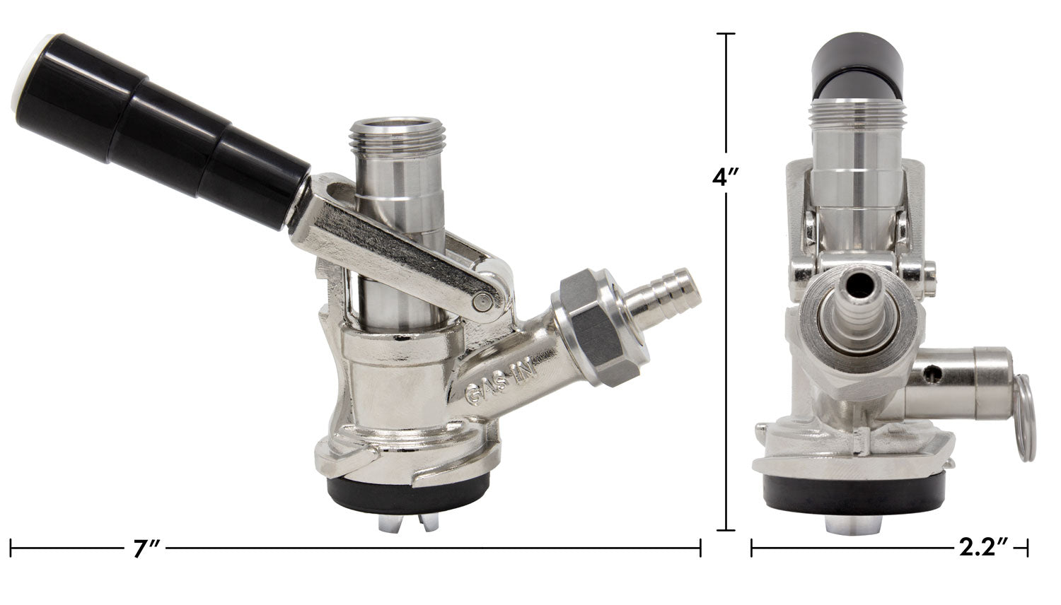 S System Keg Coupler dimensions