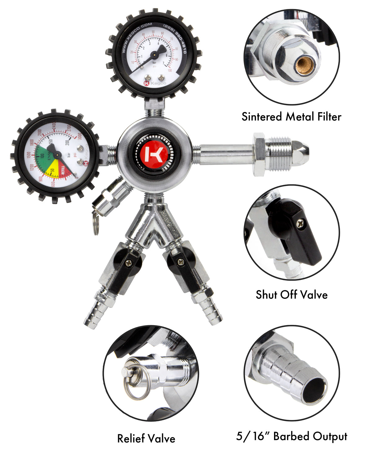 Kegco HL-62N-2 Beer Regulator