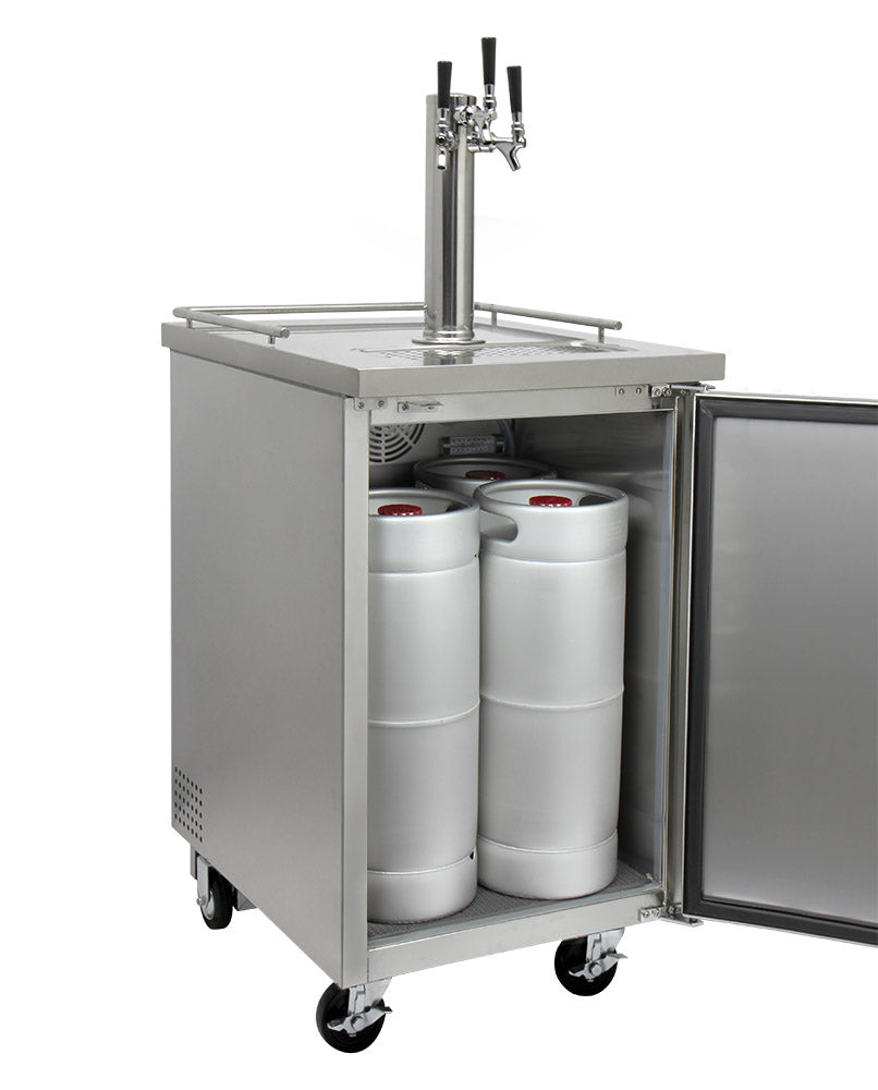 Dispense four 5 gallon kegs