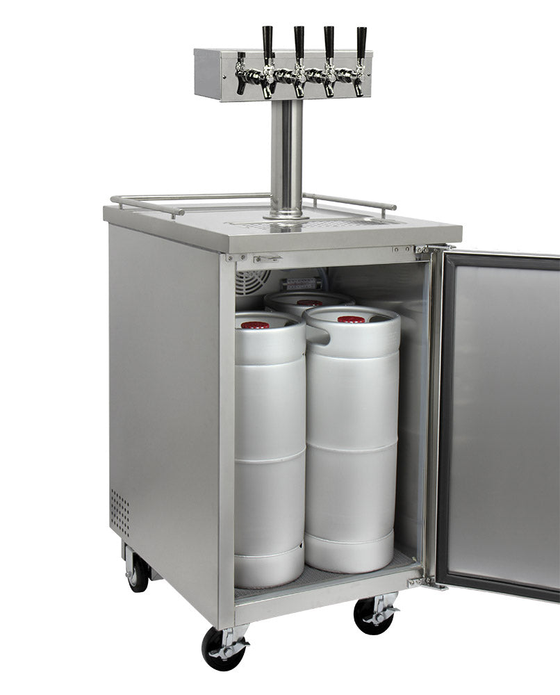 Dispense four 5 gallon kegs