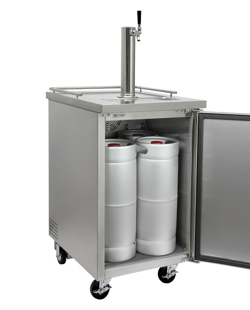 kegerator with kegs inside