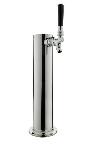 14" Polished Stainless Steel Draft Tower - 1 Standard Faucet