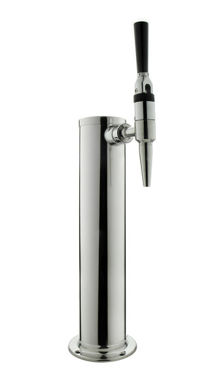 14" Polished Stainless Steel Draft Tower - 1 Stout Faucet