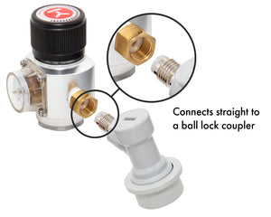 Connects to ball lock coupler