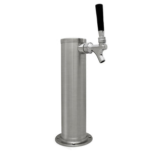 Brushed Stainless Steel 1-Faucet Beer Tower - 3-Inch Column