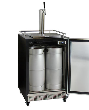Full Size Digital Commercial Undercounter Left Hinge Kegerator with X-CLUSIVE Premium Direct Draw Kit