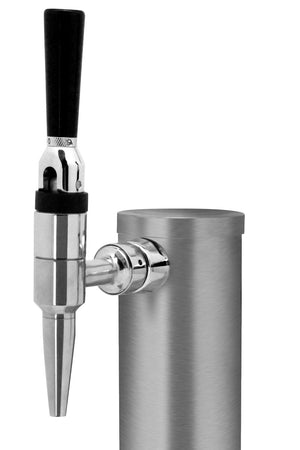 Single Faucet Brushed Stainless Steel Draft Beer Tower - Stout Faucet