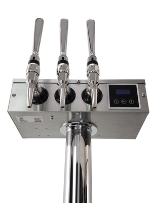 Kegco XCK-HDT-3S ® Triple Faucet Commercial Kegerator Hot Draft ® Tap Coffee Keg Dispenser - Stainless Steel