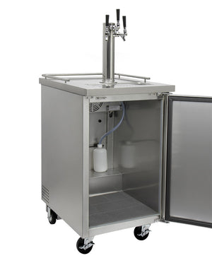 24" Wide Triple Tap All Stainless Steel Commercial Kegerator with Kit