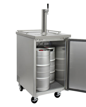 24" Wide Single Tap All Stainless Steel Commercial Kegerator with Kit